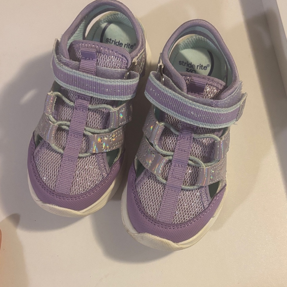 Stride Rite Kids' Lavender and Silver Sneakers